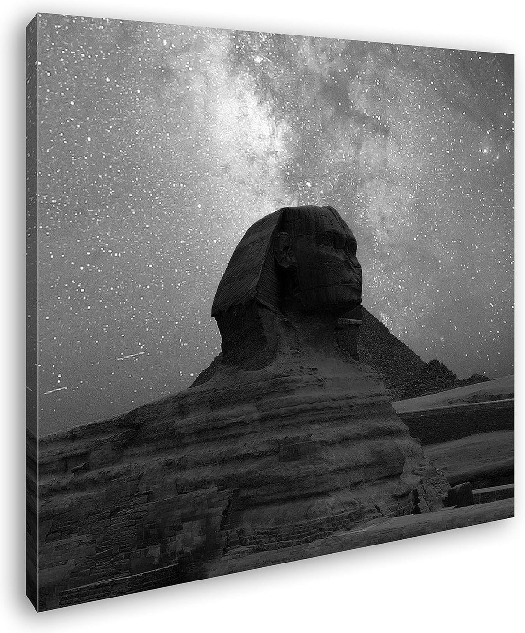 deyoli Atemberaubende Sphinx bei Sternenhimmel Format: 60x60 Effekt: Schwarz&Weiss als Leinwandbild,