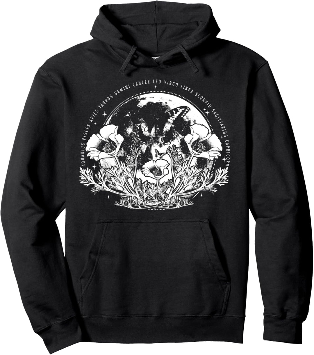 Trendy Zodiac Moon Pullover Hoodie