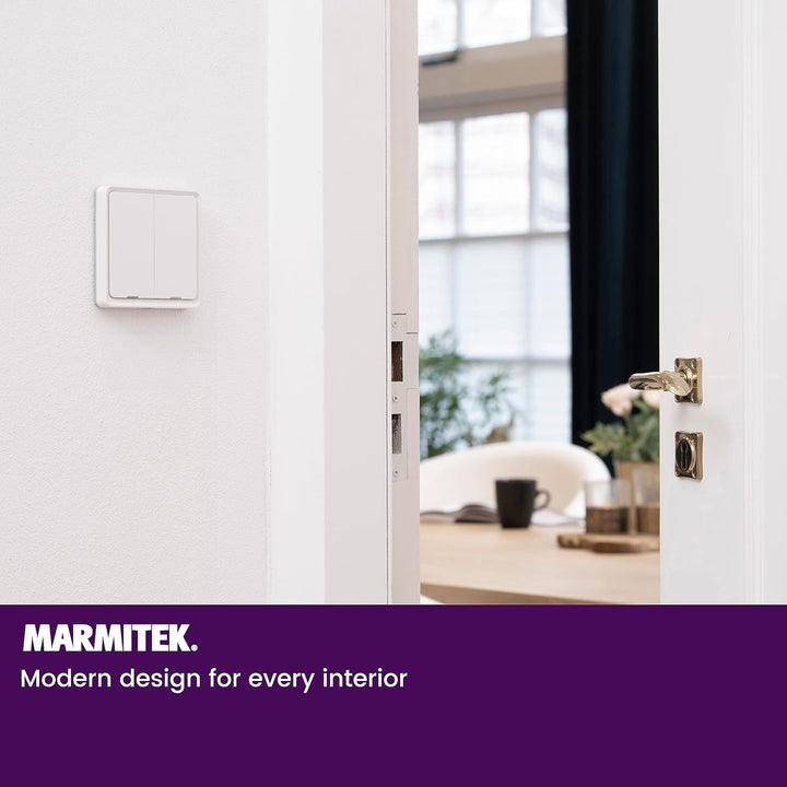 Zigbee Smart Double Wall Switch - Marmitek Push LO WHT - Zigbee 3.0 Taster - Smart WLAN Doppelwandsc