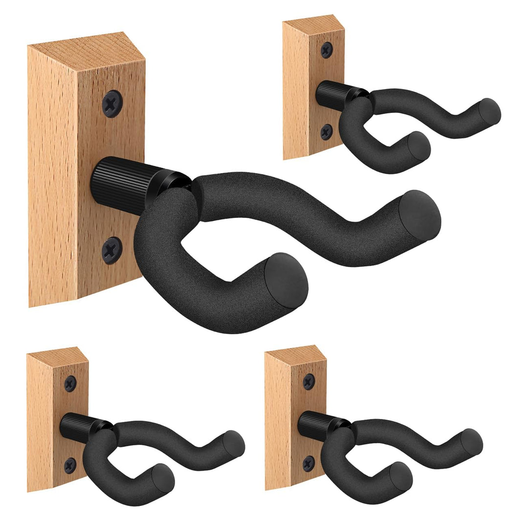 DOMMI Gitarrenhalterung Wand 4 Pack, Gitarrenhalter für die Wand mit Verstellbaren Weichen Gitarrenh