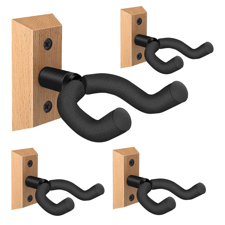 DOMMI Gitarrenhalterung Wand 4 Pack, Gitarrenhalter für die Wand mit Verstellbaren Weichen Gitarrenh