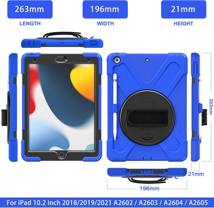 UFinetech iPad 9 Generation Hülle, iPad 10.2 2019 Hülle, iPad Case 7./8., 360 Drehbarer Ständer Hand