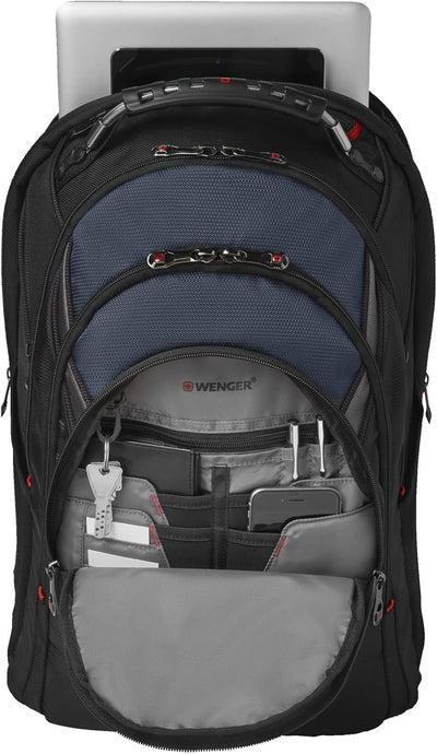 WENGER Unisex x Backpack, Black Blue Grey, Mittelgross