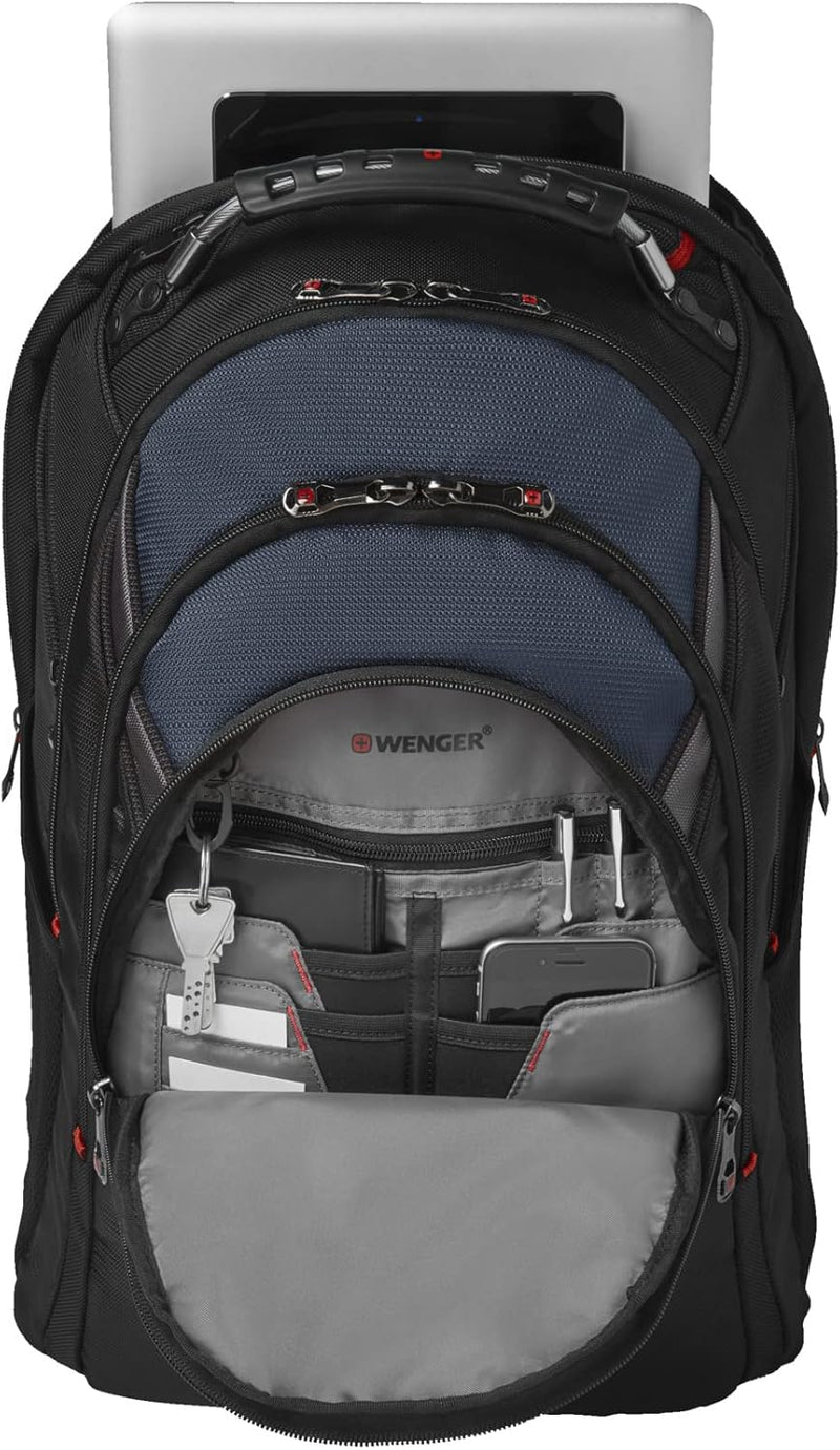 WENGER Unisex x Backpack, Black Blue Grey, Mittelgross