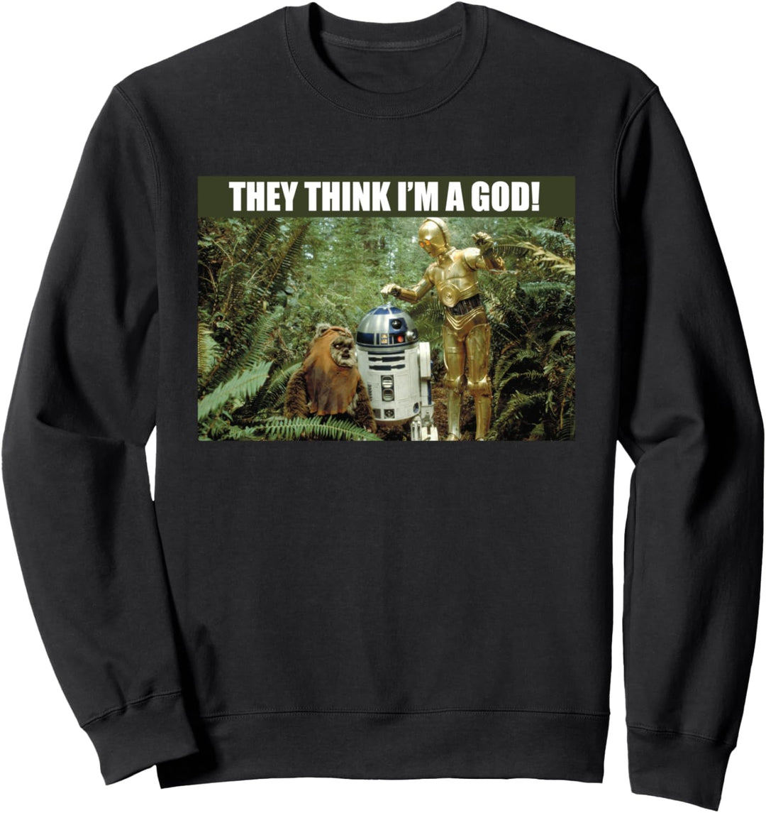 Star Wars C-3PO in Endor They Think I'm a God Meme Sweatshirt