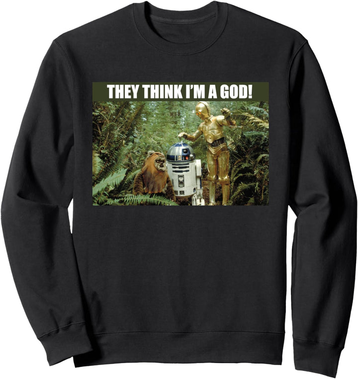Star Wars C-3PO in Endor They Think I'm a God Meme Sweatshirt