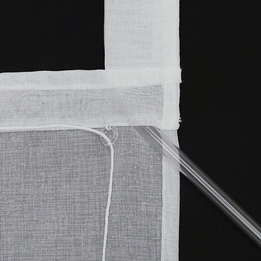 Joyswahl Weisses Raffrollo in Leinen-Optik Leinenstruktur halbtransparentes Raffrollo mit Schlaufen