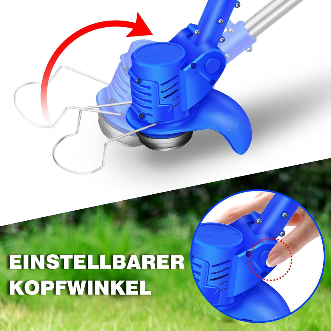 Akku Rasentrimmer mit Akku 21V,850W Rasentrimmermit 3.0AH Batterien,Akku Motorsense &amp; Rasentrimmer R