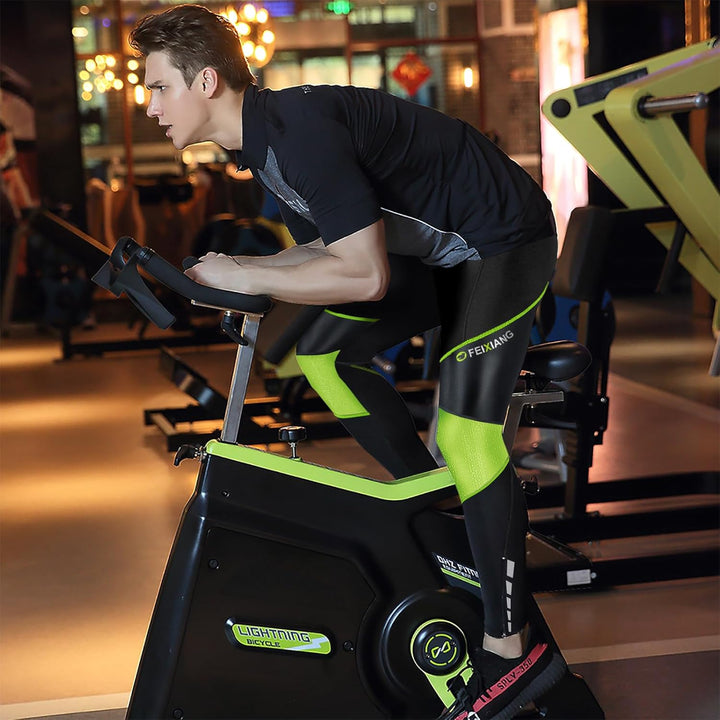 MEETWEE Herren Radlerhose Lange Fahrradhose, Kompression Radhose Leggings Radsport Hose für Männer E