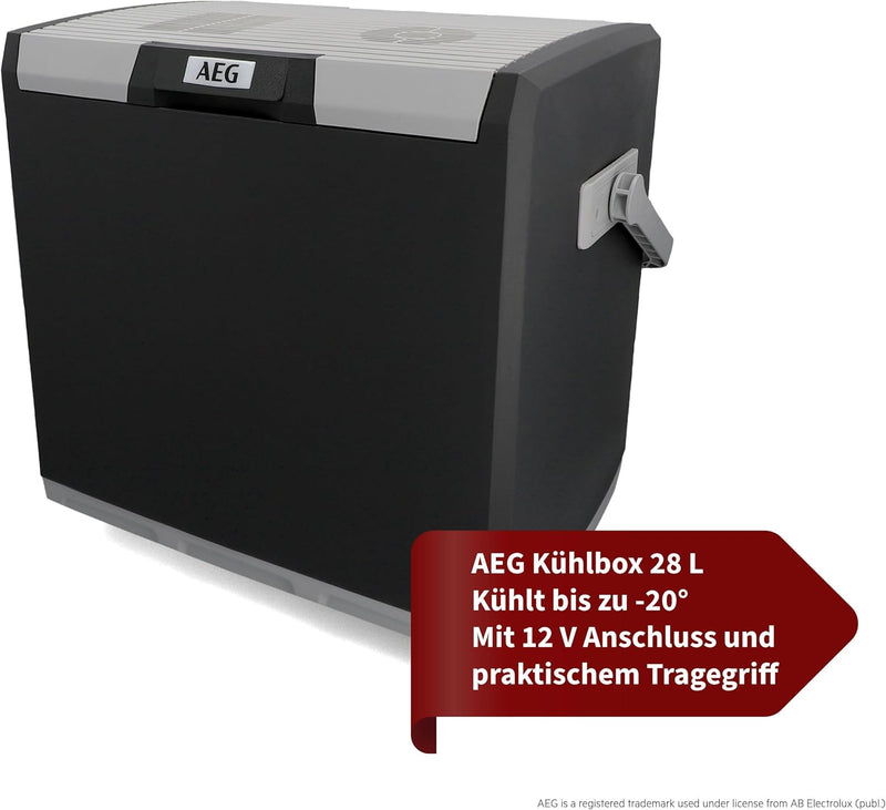 AEG Automotive Thermoelektrische Kühlbox KK 28 Liter, 12/230 Volt für Auto und Steckdose 28 Liter