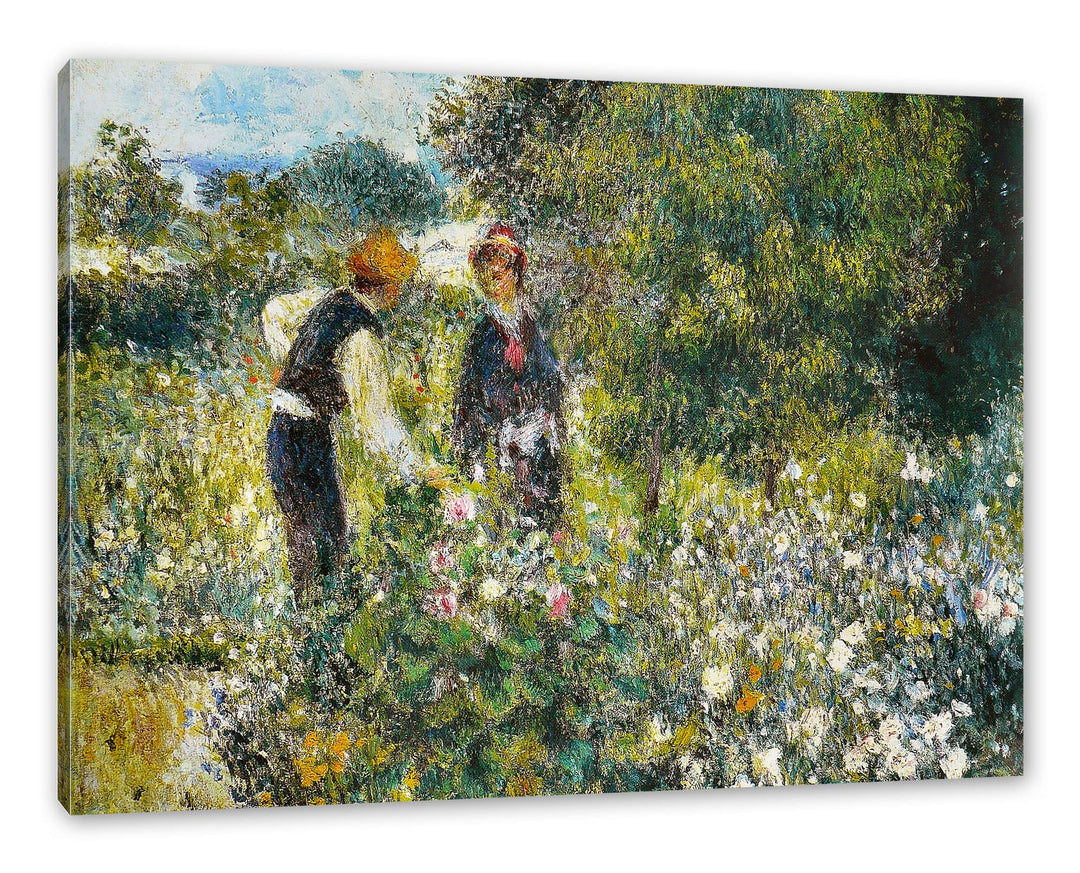 Generisch Pierre-Auguste Renoir - Blumen pflücken als Leinwandbild / Grösse: 120x80 cm / Wandbild /