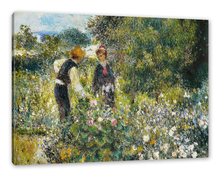Generisch Pierre-Auguste Renoir - Blumen pflücken als Leinwandbild / Grösse: 120x80 cm / Wandbild /