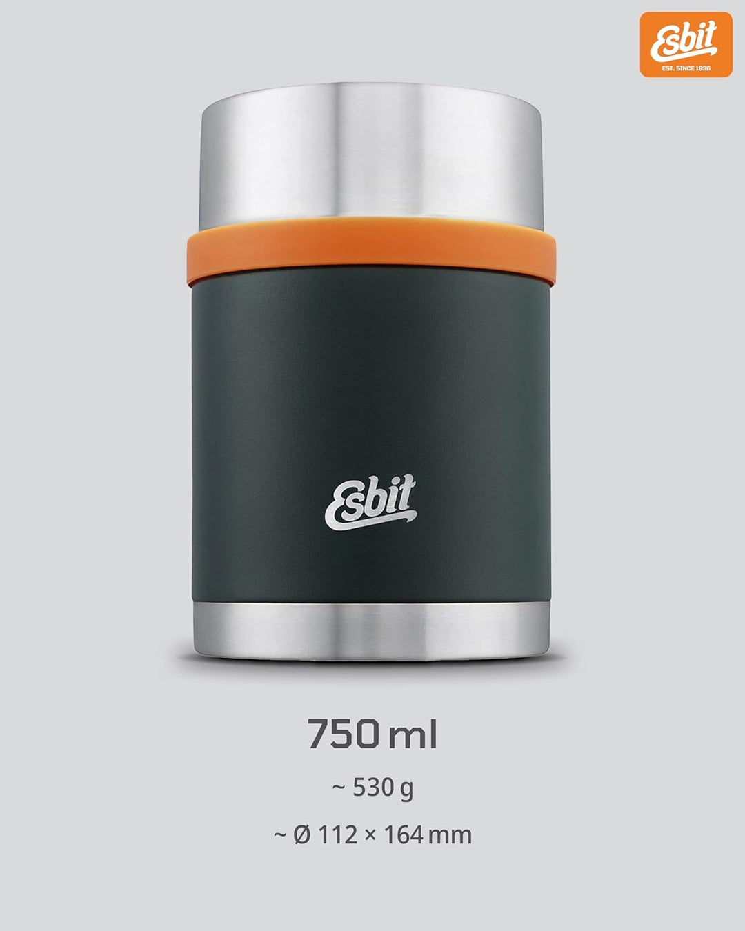 Esbit Thermobehälter Sculptor für Essen - Warmhaltebehälter 750 ml in Forest Green - aus Edelstahl f