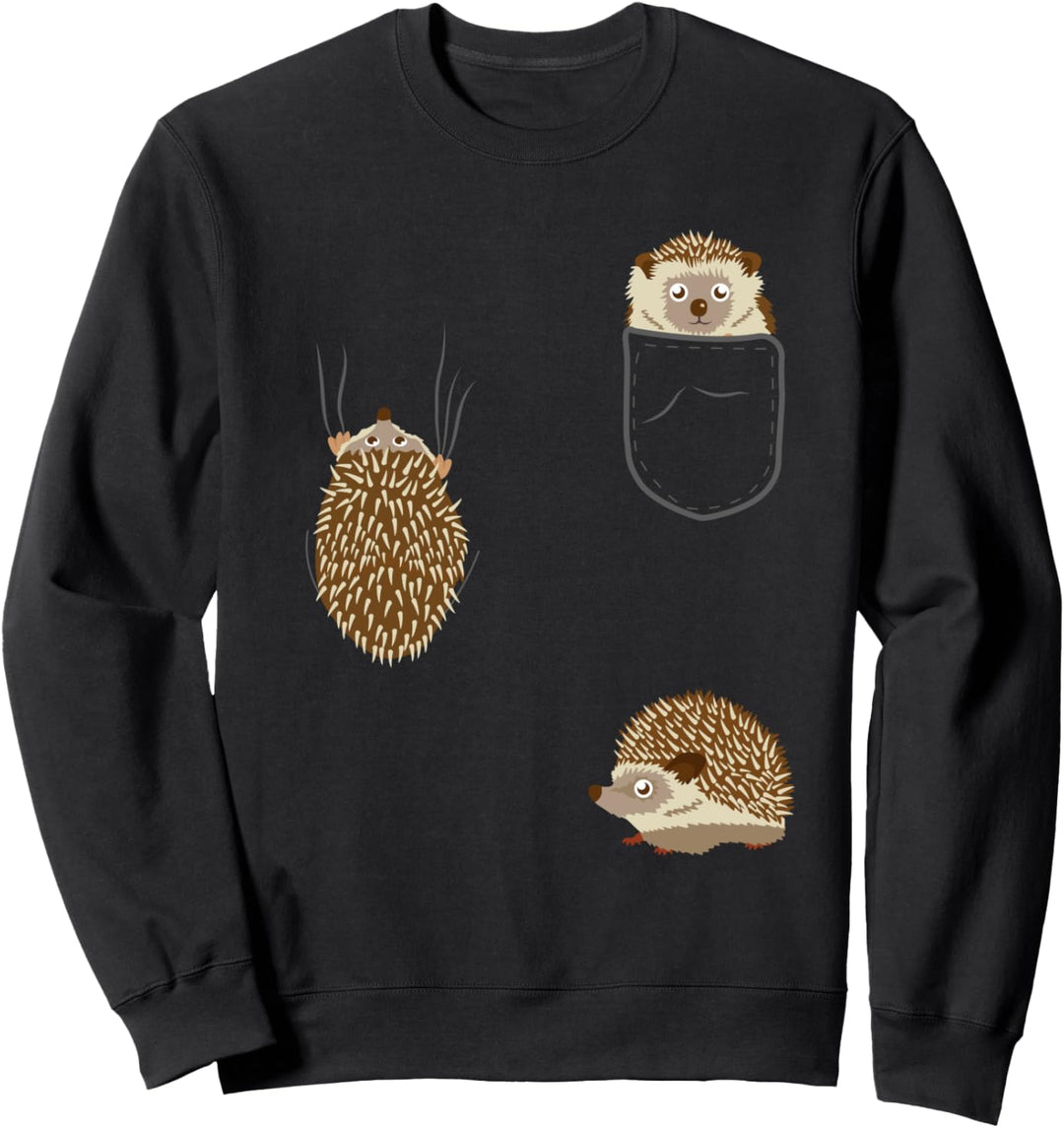 Kinder Igel in Brusttasche Kleidung Hedgehog Geschenk Igel Sweatshirt
