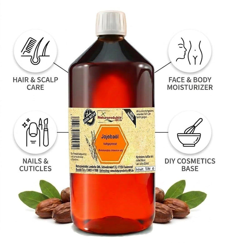Jojobaöl kaltgepresst (1000 ml) Jojoba Öl kaltgepresst