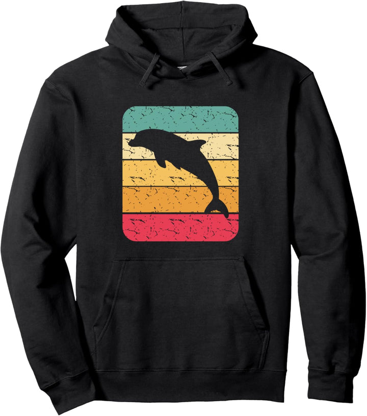 Retro Delfin Silhouette Liebesgeschenk Liebe Delphine Pullover Hoodie