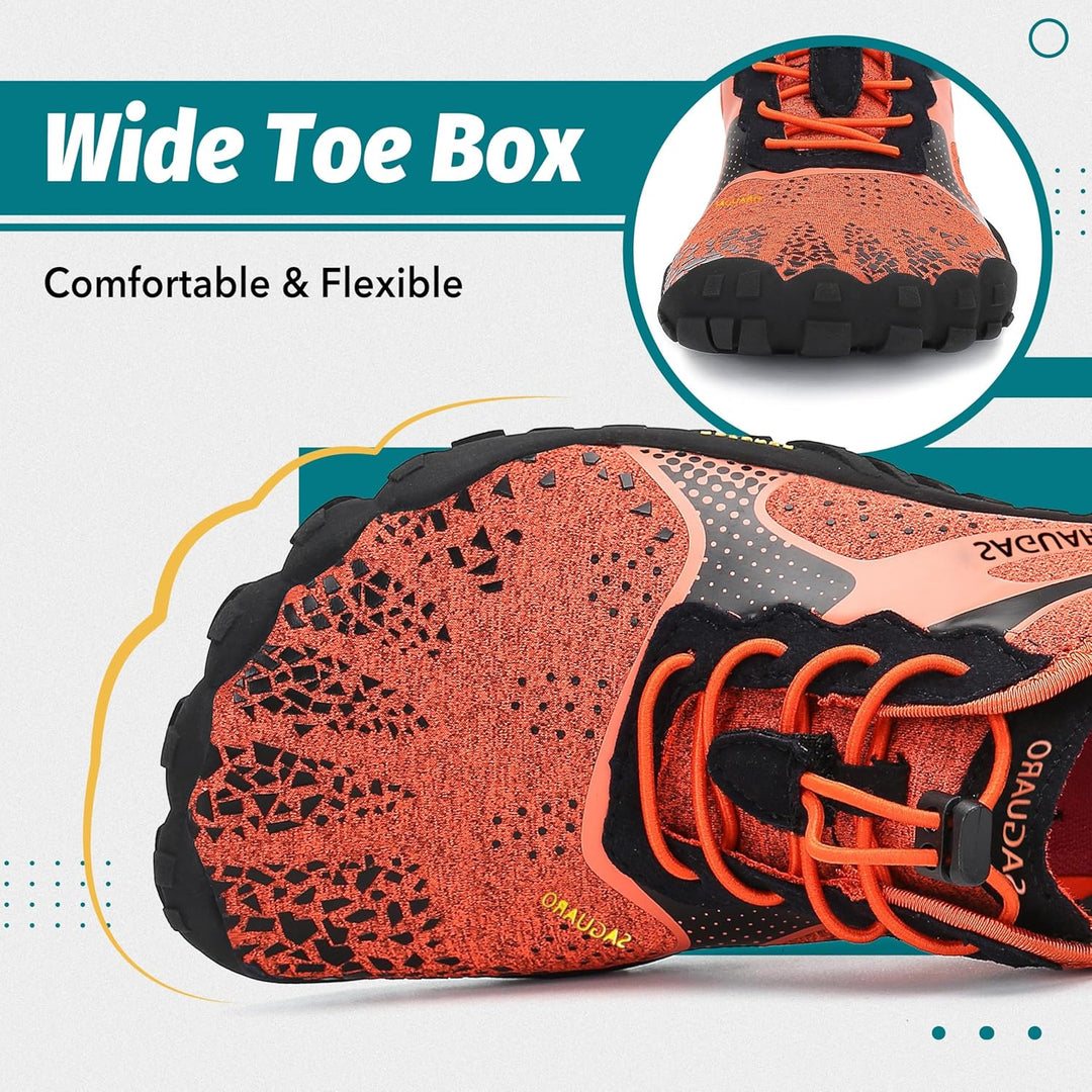 SAGUARO Unisex Barfussschuhe Outdoor Zehenschuhe mit Breite Zehenbox & Zero-Drop Sohle Gr.36-48 37 E
