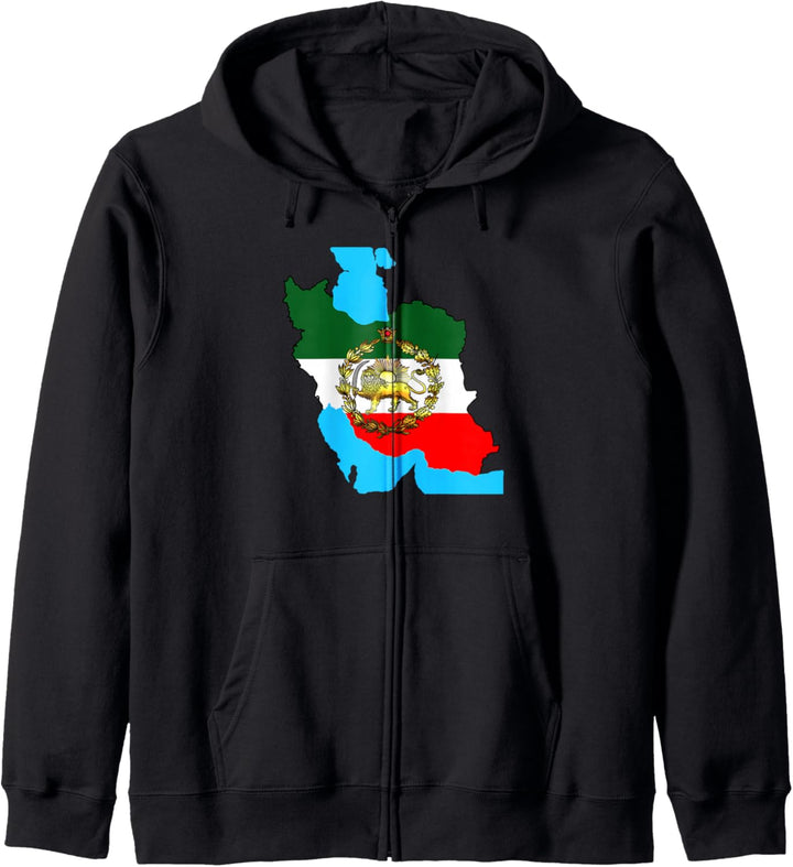 Iran-Flagge mit goldenem Löwe Kapuzenjacke