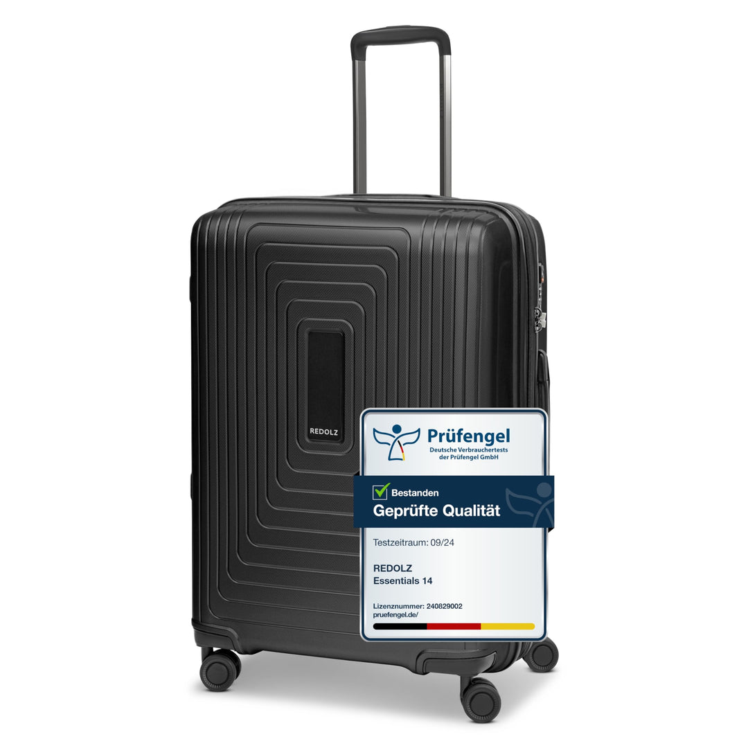 REDOLZ Mittelgrosser Hartschalen M+ Trolley | 46 x 30 x 66 cm | Koffer mit Dehnfalte von 82 auf 97 L