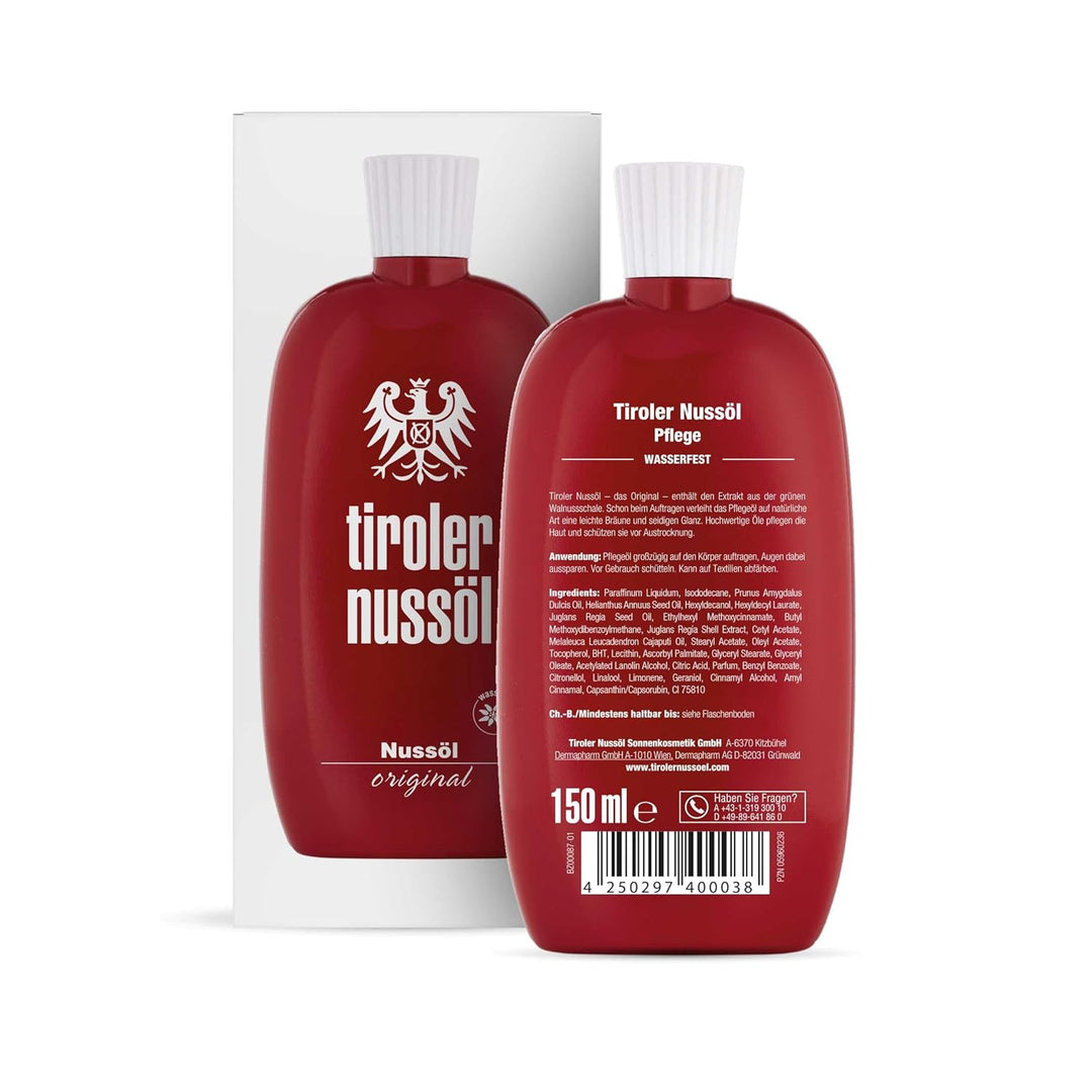 Tiroler Nussöl Original DOPPELPACK 2x 150ml |Das Original |Verleiht der Haut schon beim Auftragen ei