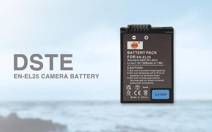 DSTE-DE EN-EL25 DSTE Ersatz Batterie Akku Kompatibel für EN-EL25a,4241 und Nikon MH-32,Nikon Z Serie