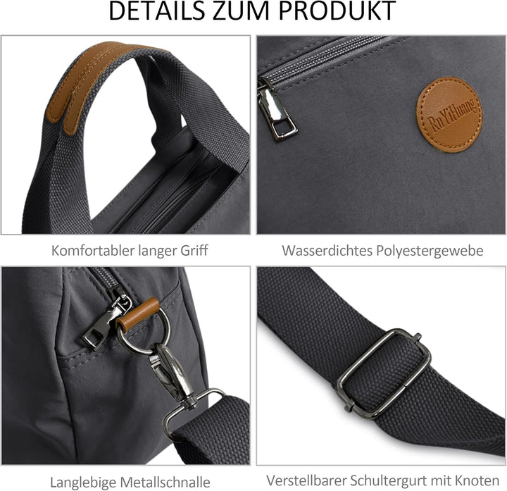 DORRISO Damen Umhängetasche Canvas Handtasche Schultertasche Casual Umhängetaschen Gross Kapazität S