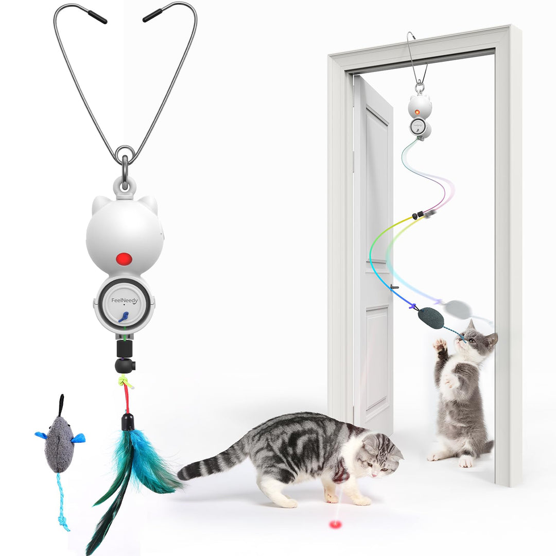 FEELNEEDY Katzenspielzeug Elektrisch mit LED Red Light Spielzeug für Katzen, Cat Toy Hängendes Autom