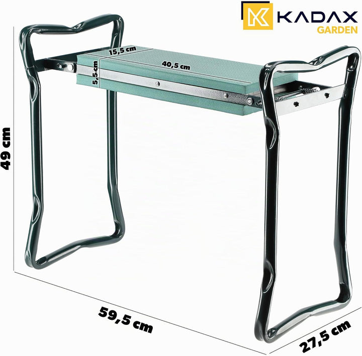 KADAX Kniebank für Gartenarbeit, klappbarer Gartenhocker mit Schaumkissen, 59,5x49x27,5cm, Hocker fü