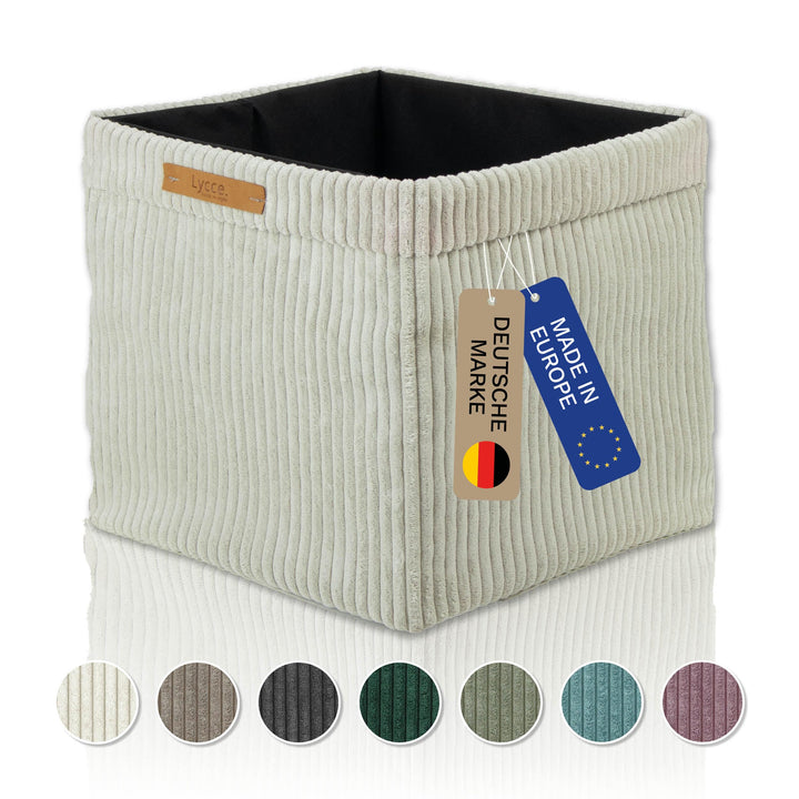 Kallax Box aus trendigem Cordstoff | Aufbewahrungskorb für Kallax Regal | Faltbox 33 x 33 x H31 cm m