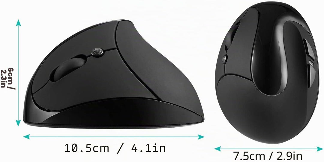 AURTEC Linkshändermaus, wiederaufladbare 2,4G-Drahtlos-Ergonomische Vertikalmäuse mit USB-Empfänger,