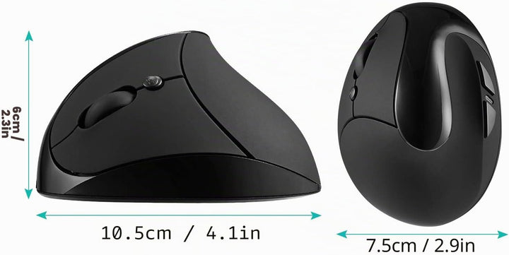 AURTEC Linkshändermaus, wiederaufladbare 2,4G-Drahtlos-Ergonomische Vertikalmäuse mit USB-Empfänger,