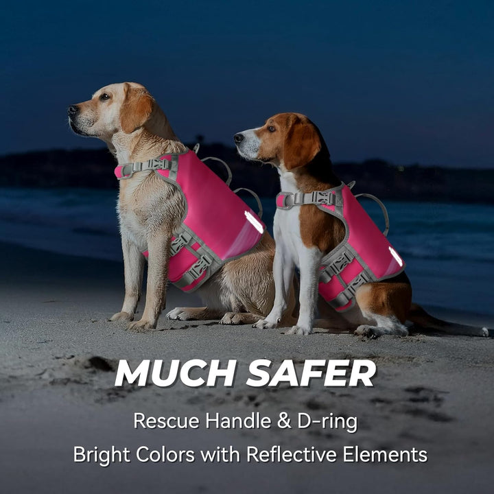 VIVAGLORY Neoprene Schwimmweste Hund, Rettungsweste Hund für Bootfahren, Schwimmweste, Schwimmhilfe