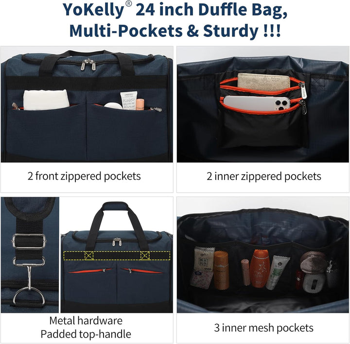 65L Sporttasche Herren Gross - 24 inch Reisetasche mit Hartem Boden und Schuhfach für Sport/Reisen 6
