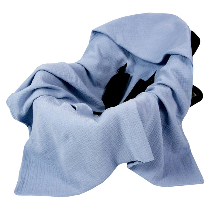 Babylux Musselin Einschlagdecke mit Kapuze – 90x90 cm – Sommer Babydecke für Autositz & Babyschale –