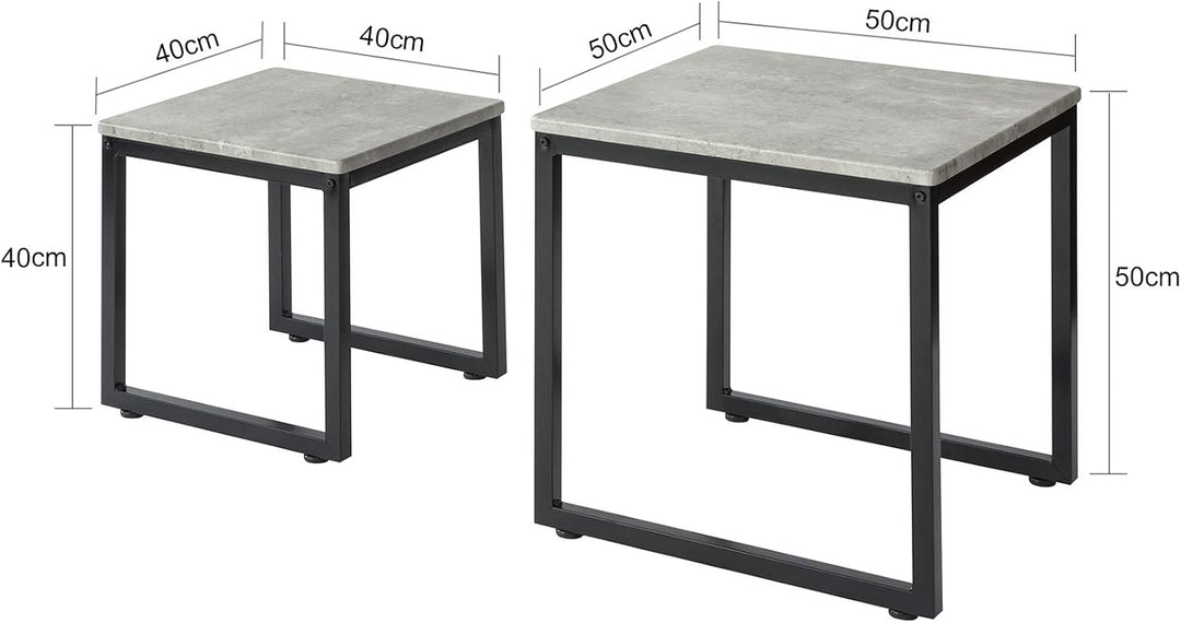 SoBuy FBT42-HG 2er Set Couchtisch Beistelltisch 2-teilig Satztisch Sofatisch Kaffeetisch Tisch-Set g