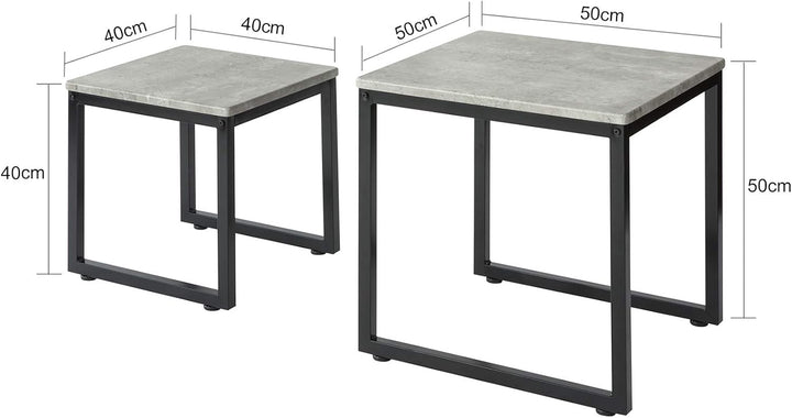 SoBuy FBT42-HG 2er Set Couchtisch Beistelltisch 2-teilig Satztisch Sofatisch Kaffeetisch Tisch-Set g