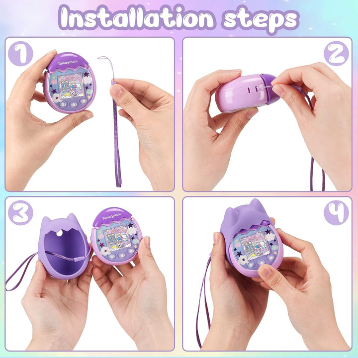 Silikon Hülle und Hartschalenkoffer kompatibel mit Tamagotchi Pix Virtuelles Haustierspielzeug, Schu