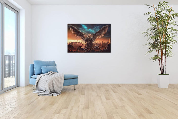 deyoli Gorilla King in Ketten Format: 60x40 als Leinwandbild, Motiv fertig gerahmt auf Echtholzrahme