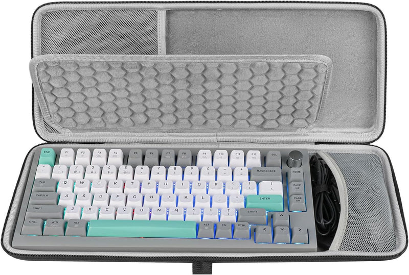 GEEKRIA 75% Tastaturhülle, Hartschalen-Reisetasche für kabellose tragbare Tastatur mit 84 Tasten, ko