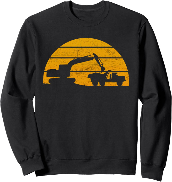 Retro Bau Bagger Sunset Sweatshirt