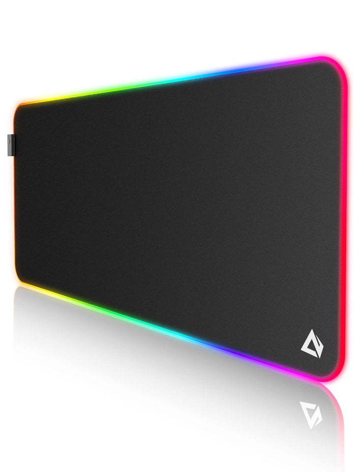 EASEMO Gaming Mauspad, RGB Mousepad, XXL gross (900 x 400 x 4 mm) mit 7 LED-Farben, 11 Beleuchtungsm