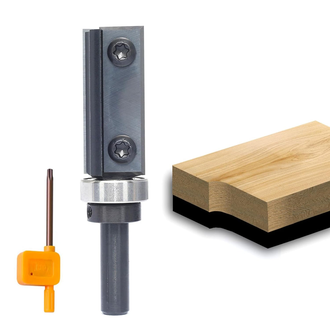 Sinoprotools Wendeplatten Bündigfräser,8mm Schaft Schnittlänge 40mm,Bündiger Fräser mit 4-seitigen A