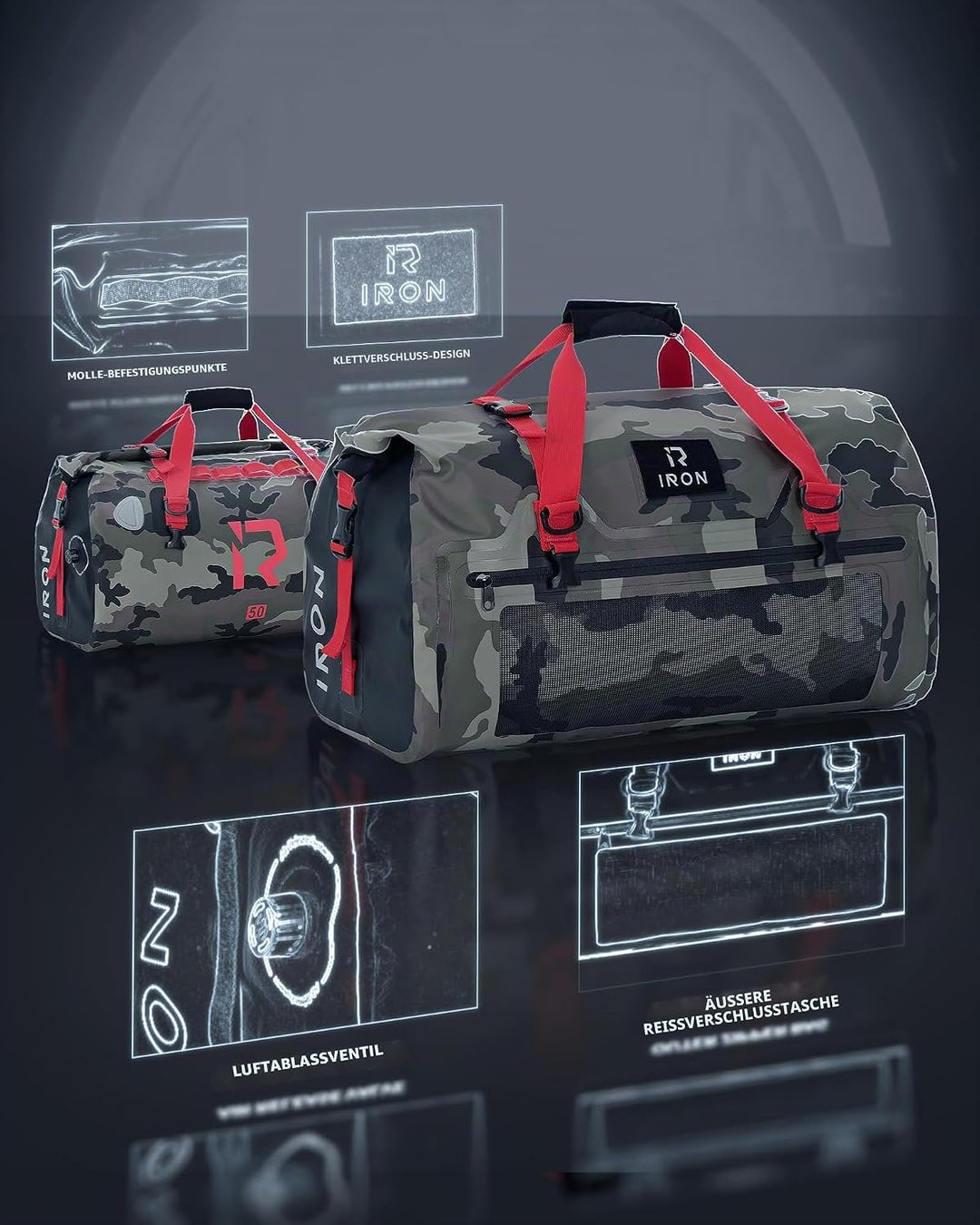 BORLENI Motorrad Hecktasche Gepäckrolle wasserdicht 30L – Premium Motorradtasche mit Rolltop, Reflek