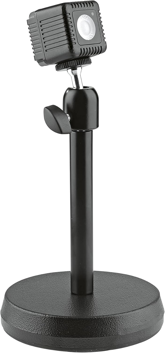 K&M 19781 Kamera-TischStativ Schwarz aus Stahl - mit 360° Drehung, 90° Neigung - flexibel und stabil