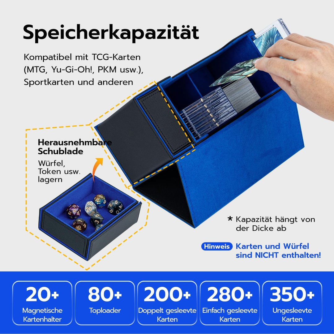 Doppelschicht Card Deck Box für MTG, Commander Displays,passt für 200 Kartens /22pcs 35PT Magnetic C