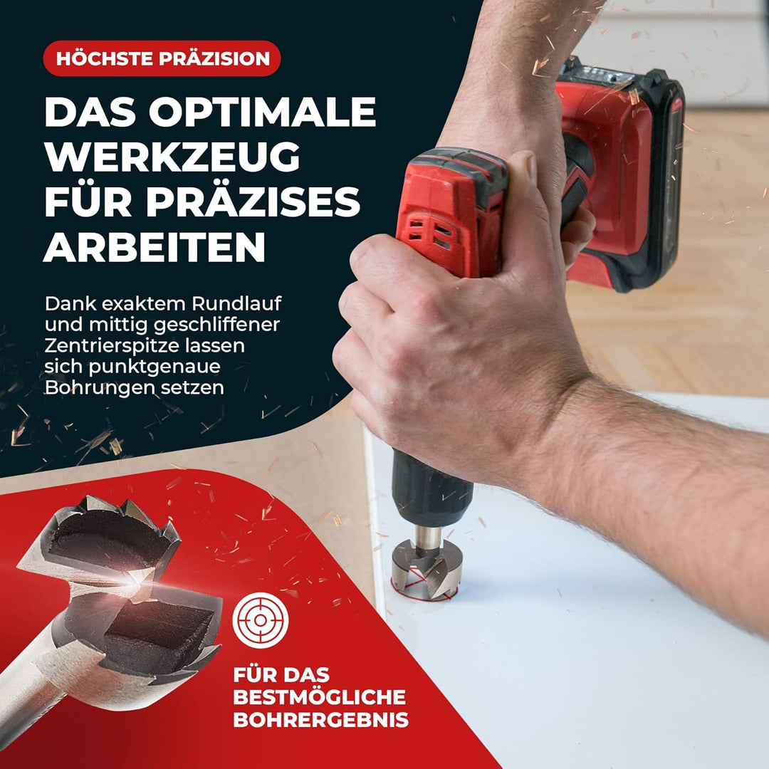 Fortura Forstnerbohrer set Ø10-50mm / Holzbohrer/Forstnerbohrer/Holzbohrer set/Lochbohrer/Bohrer set