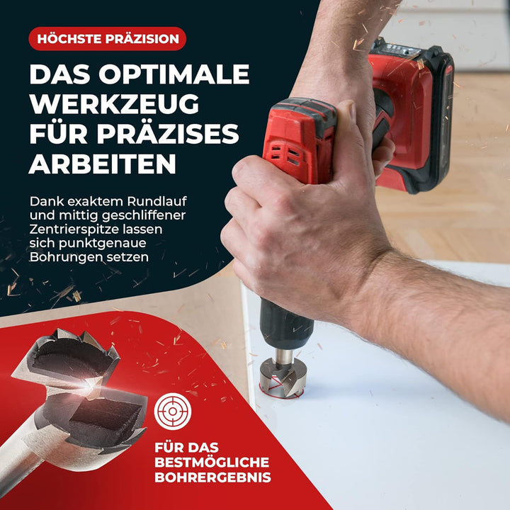 Fortura Forstnerbohrer set Ø10-50mm / Holzbohrer/Forstnerbohrer/Holzbohrer set/Lochbohrer/Bohrer set