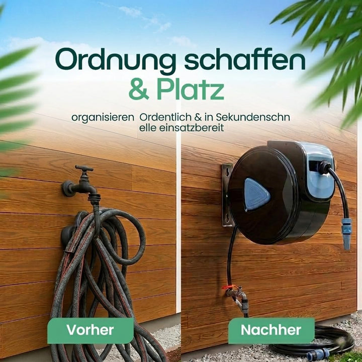 Wandschlauchbox 15 m Gartenschlauchtrommel | Schlauchaufroller