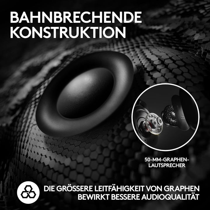 Logitech G PRO X 2 LIGHTSPEED Wireless Gaming Headset, abnehmbares Boom-Mic, 50-mm-Graphen-Treiber,