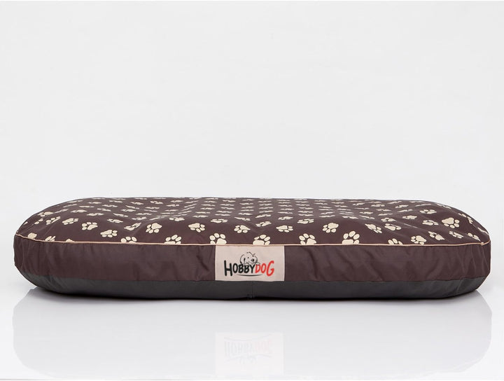 Hobbydog M MOWBWL6 Dog Mattress Oval M 70X50 cm Brown with Paws, M, Brown, 1.6 kg
